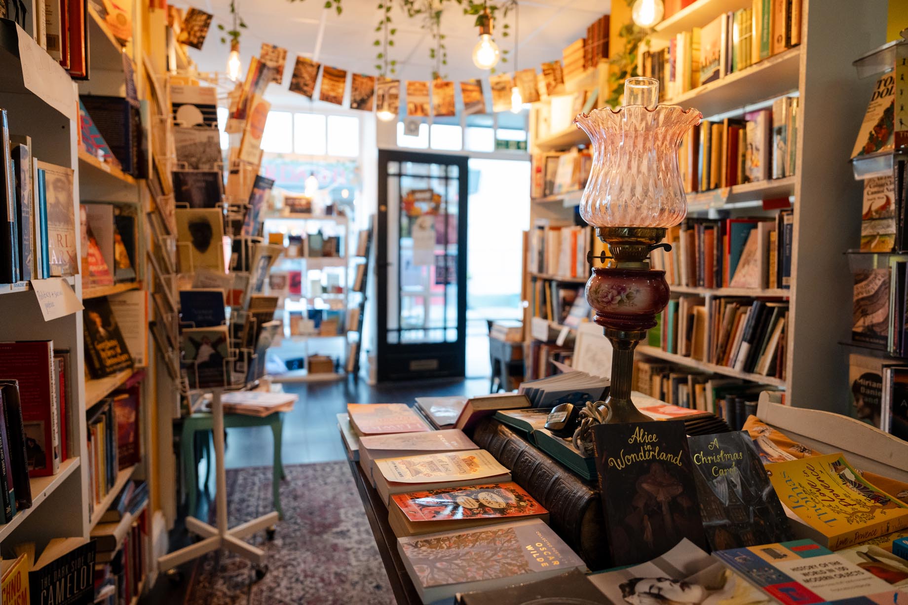 View overlooking a bookshop