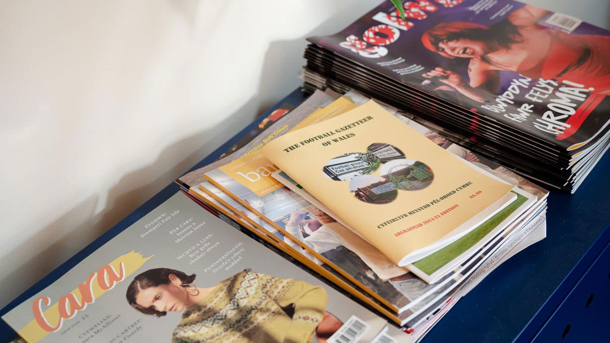 Selection of magazines in bookshop