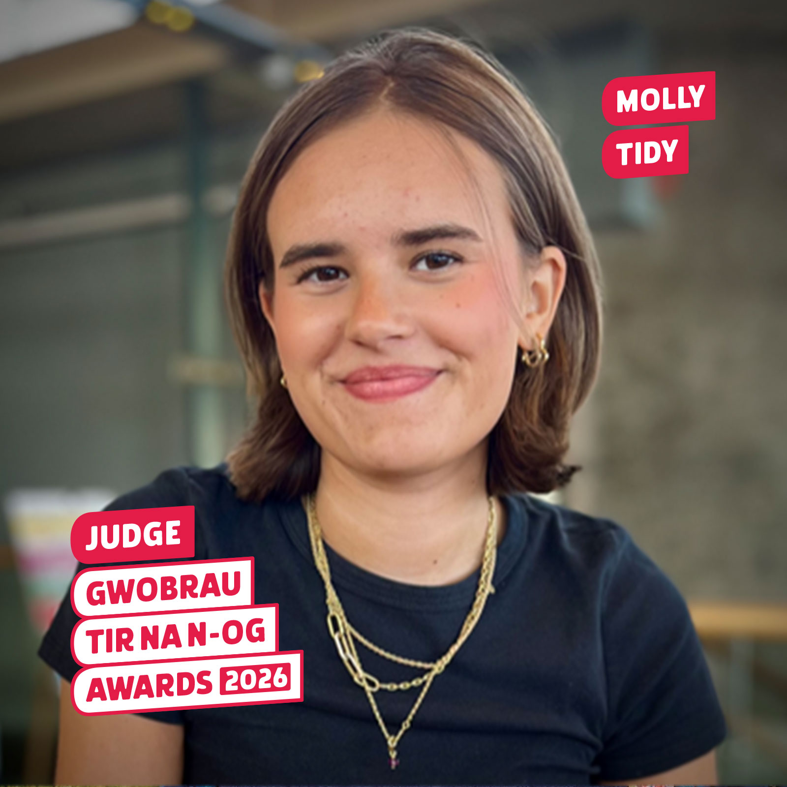 Molly Tidy, a member of the English-language Tir na n-Og awards judging panel.
